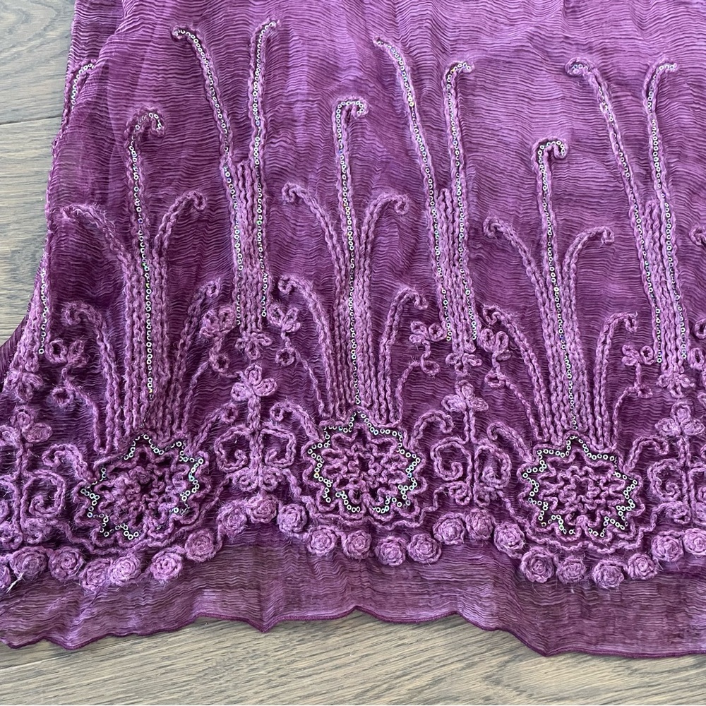 SOFT SURROUNDINGS Elegant Purple Embroidered Women's Top - Picture 3 of 11